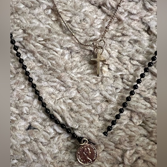 Express Layered Multi Chain Cross & Coin Y Necklace - Picture 3 of 10